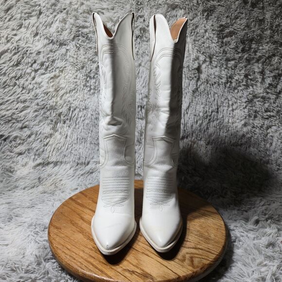 ISNOM Women Size 7.5 Knee High Embroidered Chunky Heeled Western Cowgirl Boots - Picture 3 of 9